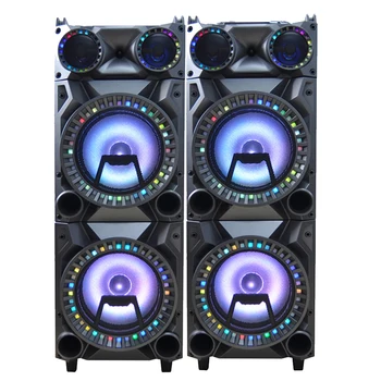 160W Big Power Dual 12 hüvelykes Echo Bass Karaoke Dj hangszóró vezeték nélküli Bluetooth DSP LED villogó fény Kültéri kocsi party hangszóró