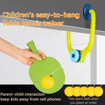 1Set Beltéri asztalitenisz önképzés szett Függő pingPong edző Kezdőlap Szülő-gyermek interakció Dupla sparring eszközök