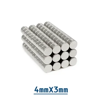 50/100/200/500/1000/1500DBS 4x3 Mini Kis kerek erős mágnesek Erős 4mmx3mm Állandó neodímium mágnestárcsa 4x3mm 4*3 mm