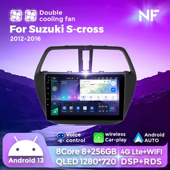 Android 13 Auto vezeték nélküli CarPlay sztereó autórádió lejátszó Suzuki SX4 2 S-Cross 2012 - 2016 4G LTE+ WiFi multimédiás navigációhoz