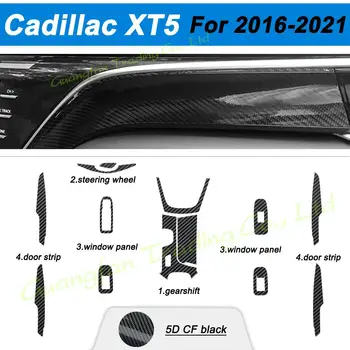 Cadillac XT5 2016-2021 belső központi kezelőpanel ajtófogantyú 5D szénszálas matricák matricák Autó stílus Tartozékok