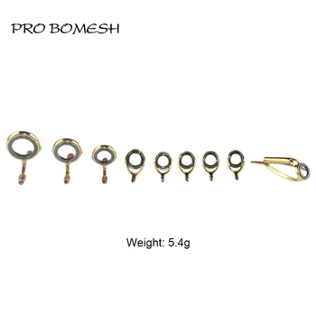 Pro Bomesh 5.4g 9db / készlet öntőrúd vezetőkészlet SIC gyűrű arany rozsdamentes acél vezető DIY egyedi rúdépítő tartozék