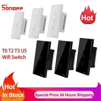 Sonoff TX T0 T2 T3 US Wifi kapcsoló Intelligens otthoni távirányító vezeték nélküli érintőfali világítás időzítő kapcsoló Alexával működik Google Home