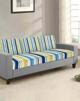 Színes csíkos textúrájú kanapé ülőhuzat nappaliba Rugalmas kanapé párnahuzat bútorvédő otthoni